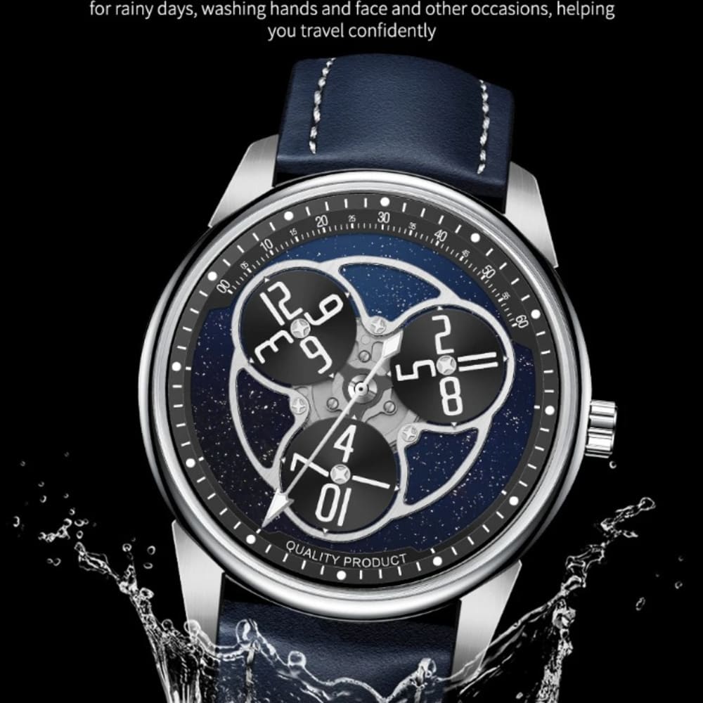 PINDU Designs 2024 New Star Wheel Mechanical Watch Blue Fashion Starry Sky Watch